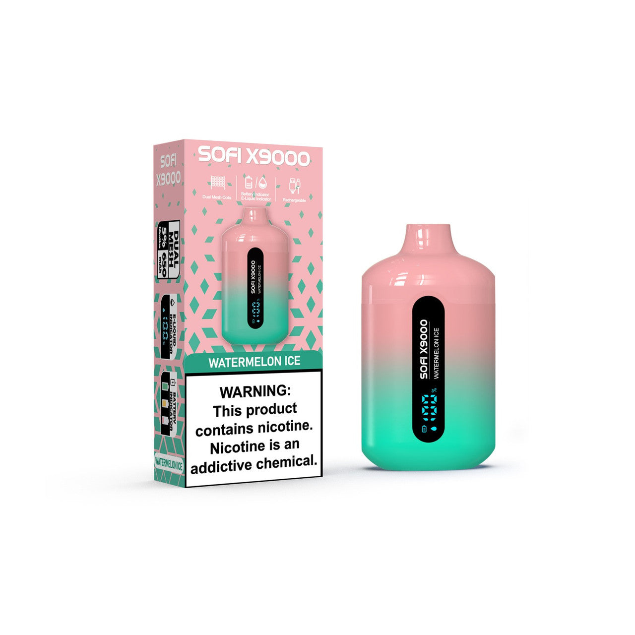 SOFI X9000 ZERO NICOTINE VAPE (9000 Puff)